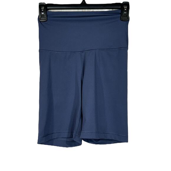 Yogalicious Small Lux Everyday 7” Shorts Hi-Rise Stretch Blue/Gray Activewear - Picture 1 of 4